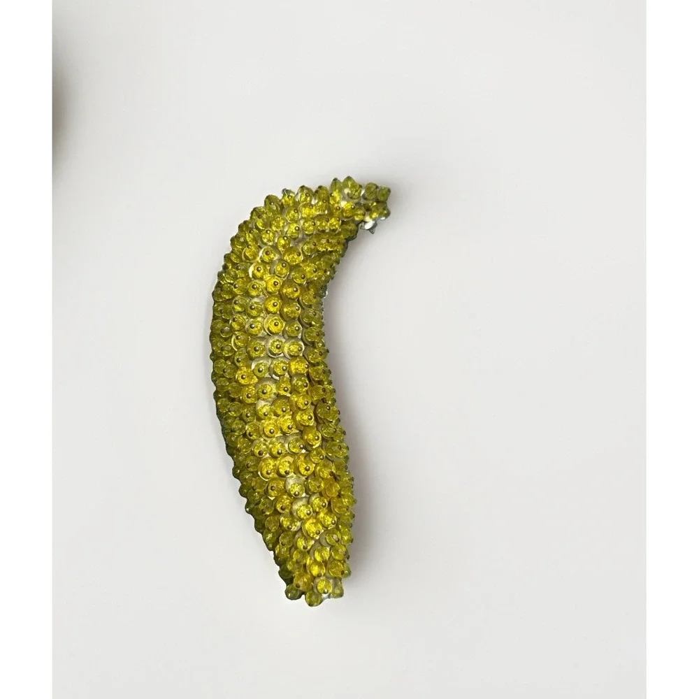Vintage Push Pin Sequined Beaded Faux Fruit - Mixed Fruit  MCM Pineapple Banana